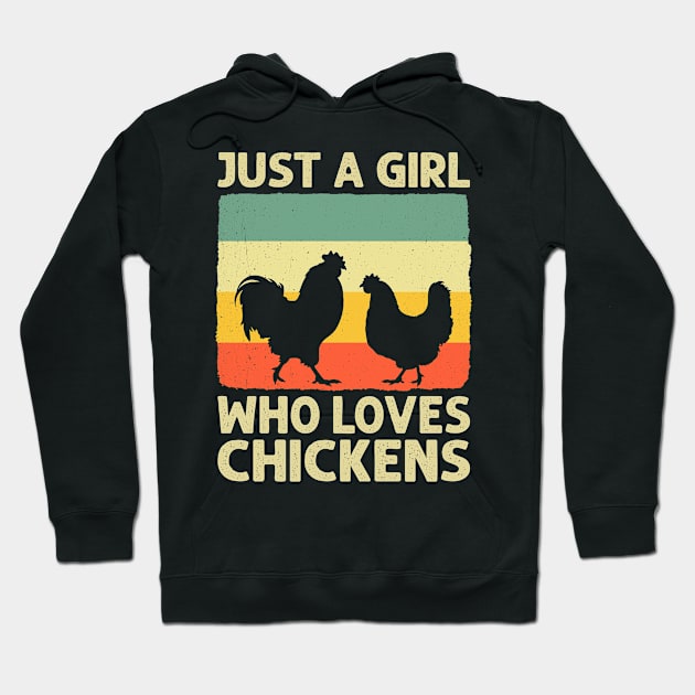 Just A Girl Who Loves Chickens Vintage Hoodie by AnnetteNortonDesign